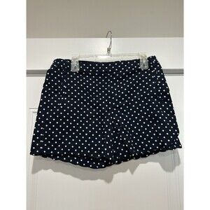 Anne Klein Women’s Sz 8 Blue White Polka Dot Chino Casual Summer Modest Shorts